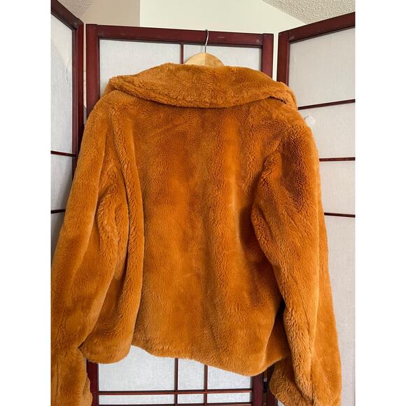 Express Tedy Coat Orange Size L - Picture 3 of 9